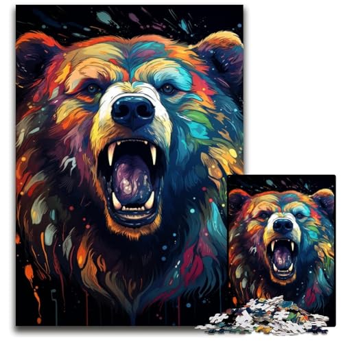 Malen und Malen Farbpuzzle mit Sternenhimmel und Bär 1000 Teile Papierpuzzles interaktives Familienspiel Bastelgeschenk mit farbenfrohen Kunstwerken 1000 Teile (38 x 26 cm) von CYSEHKRBL