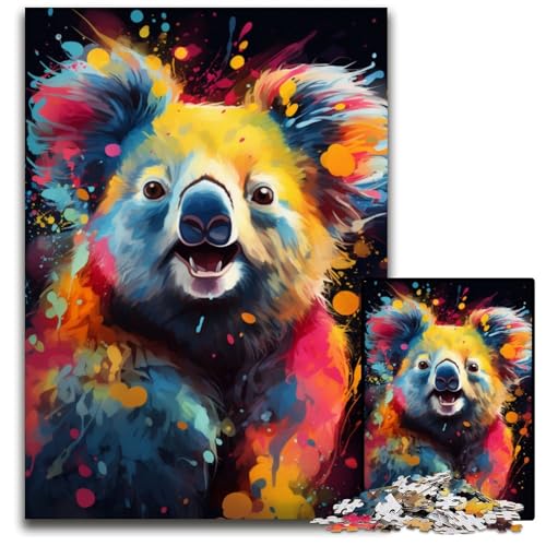 Malen und Malen Koala-Puzzle 1000 Teile anspruchsvolle Puzzles Muttertag Geburtstage Weihnachten 1000 Teile (75 x 50 cm) von CYSEHKRBL