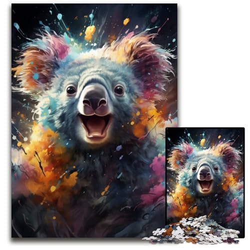Malen und Malen Koala-Puzzle 1000 Teile für Erwachsene unmögliche Puzzles für Erwachsene perfekte DIY-Kunstdekoration oder Geburtstagsgeschenk 1000 Teile (75 x 50 cm) von CYSEHKRBL