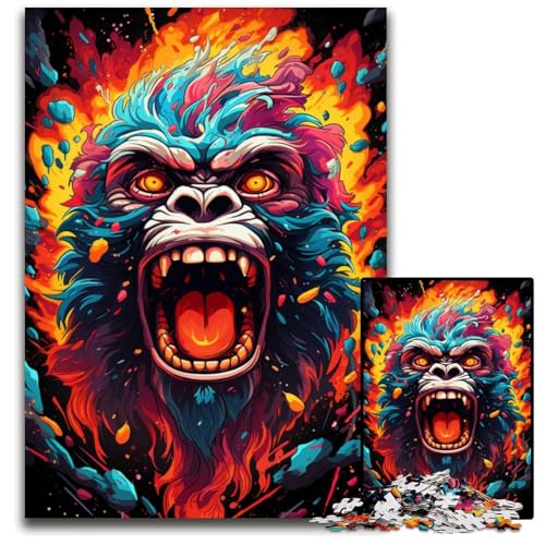Malen und Malen Orang-Utan-Puzzle 1000 Teile anspruchsvolle Puzzles Muttertag Geburtstage Weihnachten 1000 Teile (38 x 26 cm) von CYSEHKRBL