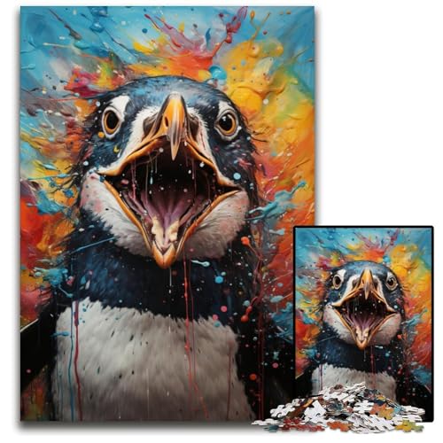 Malen und Malen Pinguin-Puzzle 1000 Teile für Erwachsene Papierpuzzle Denkspiel für Teenager und Familieninteraktion 1000 Teile (38 x 26 cm) von CYSEHKRBL