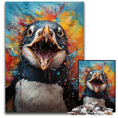 Malen und Malen Pinguin-Puzzle 1000 Teile für Erwachsene Puzzles für Erwachsene Familienaktivität Denksportaufgabe Heimdekoration 1000 Teile (75 x 50 cm) von CYSEHKRBL