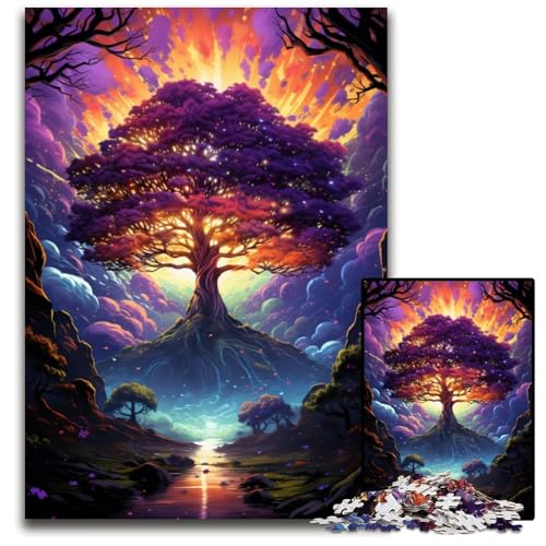 Malen und Malen Sternenhimmel-Baum-Puzzle 1000 Teile für Erwachsene Holzpuzzle Denkspiel für Teenager und Familieninteraktion 1000 Teile (75 x 50 cm) von CYSEHKRBL