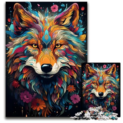 Malen und Malen Wolf-Puzzle 1000 Teile für Erwachsene Papierpuzzle Denkspiel für Teenager und Familieninteraktion 1000 Teile (38 x 26 cm) von CYSEHKRBL