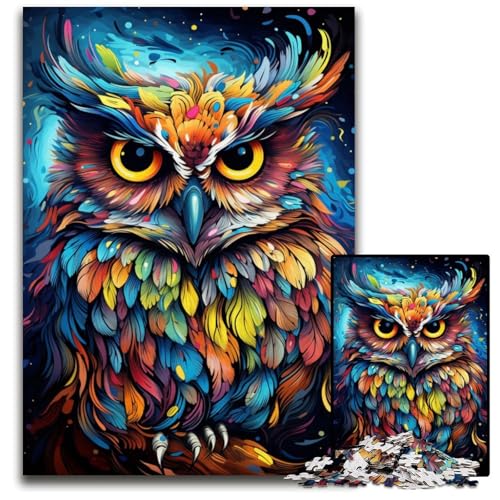 Malen und Malen: Eulen-Puzzle 1000 Teile für Erwachsene Puzzle für Teenager und Familien Spaß zum Selbermachen Denksportspiel Geschenk 1000 Teile (38 x 26 cm) von CYSEHKRBL