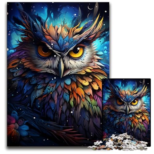 Malen und Malen: Eulen-Puzzle für Erwachsene 1000 Teile Holzpuzzle Weihnachten Halloween Ostern Neujahr 1000 Teile (75 x 50 cm) von CYSEHKRBL