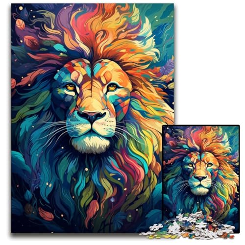 Malen und Malen: Löwen-Puzzle 1000 Teile Puzzle für Erwachsene Denksportaufgabe und Heimdekoration 1000 Teile (75 x 50 cm) von CYSEHKRBL