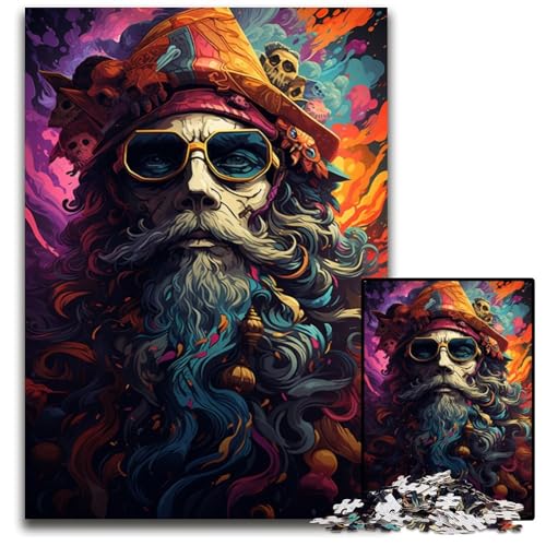 Malen und Malen: Piratenkapitän-Puzzles für 1000 Teile schwierige Puzzles für Erwachsene anspruchsvolles Denkspiel entspannendes Spielzeug für Teenager 1000 Teile (75 x 50 cm) von CYSEHKRBL