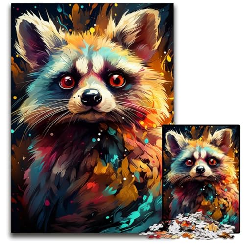 Malen von Buntem Lemur-Puzzle mit 1000 Teilen Puzzle für Erwachsene Denksportaufgabe und Heimdekoration 1000 Teile (38 x 26 cm) von CYSEHKRBL