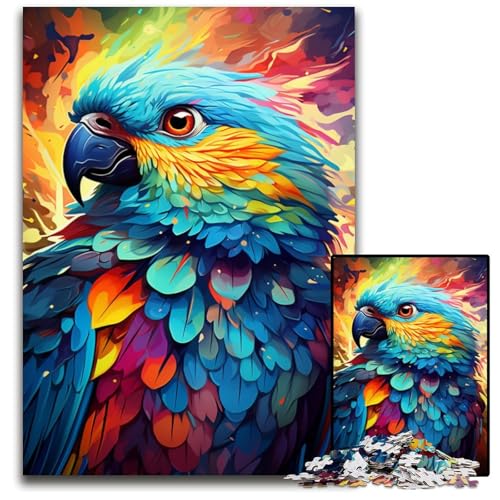 Malen von Buntem Papageien-Puzzle 1000 Teile für Erwachsene schwierige Puzzles für Erwachsene Spaß für zu Hause Aktivitäten Geburtstagsgeschenk Reisegeschenke 1000 Teile (38 x 26 cm) von CYSEHKRBL
