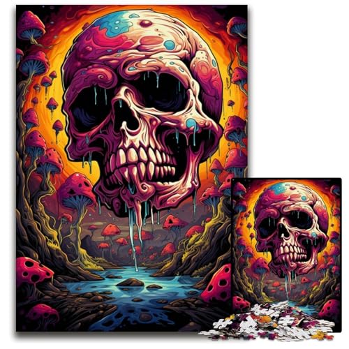 Malen von Buntem Totenkopf-Puzzle 1000 Teile anspruchsvolle Puzzles Muttertag Geburtstage Weihnachten 1000 Teile (38 x 26 cm) von CYSEHKRBL