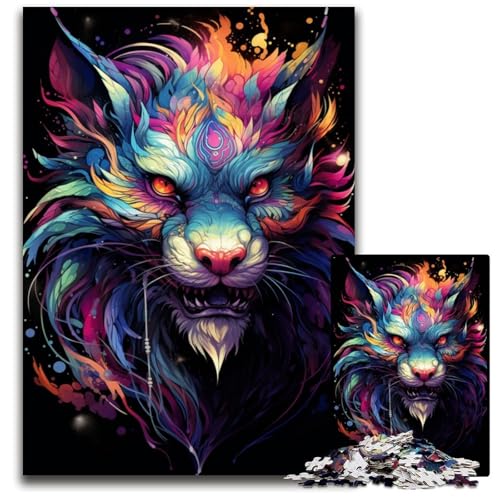 Malen von bunten Drachen-Puzzles mit 1000 Teilen Puzzles für Erwachsene Denksportaufgabe und Heimdekoration 1000 Teile (75 x 50 cm) von CYSEHKRBL
