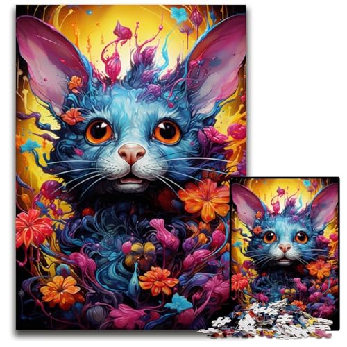 Malen von bunten Maus-Kunstpuzzles für 1000-teiliges Papierpuzzle. Bunte Heimdekoration und interaktives Familienspiel 1000 Teile (38 x 26 cm) von CYSEHKRBL