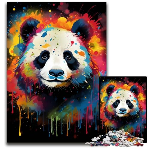 Malen von bunten Panda-Puzzles 1000 Teile für Erwachsene Puzzles für Teenager und Familien Spaß zum Selbermachen Denkspiel Geschenk 1000 Teile (38 x 26 cm) von CYSEHKRBL