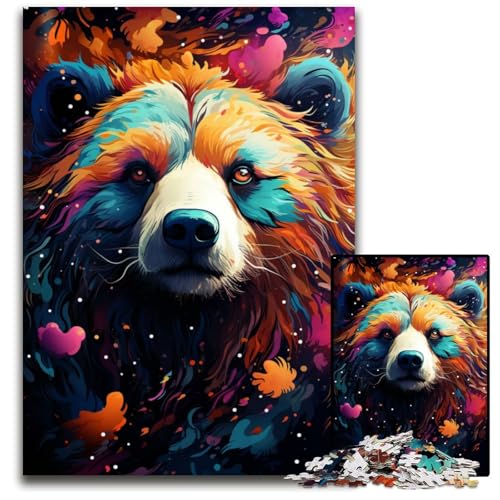 Malen von bunten Pandas 1000-teiliges Puzzle für Erwachsene Holzpuzzle für Erwachsene für Teenager und Familien perfekte DIY-Dekoration und knifflige Herausforderung 1000 Teile (75 x 50 cm) von CYSEHKRBL