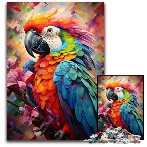 Malen von bunten Papageien 1000 Teile Puzzle-Geschenke schwierige Puzzles für Erwachsene anspruchsvolle Denksportaufgabe für Teenager Familienspaß interaktives Spiel 1000 Teile (38 x 26 cm) von CYSEHKRBL