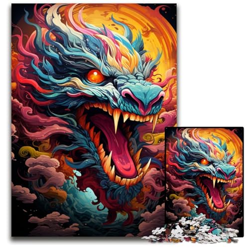 Mysteriöser Gemäldedrache 1000-teiliges Puzzle schwierige Puzzles für Erwachsene und die ganze Familie interaktives Spiel Bastelgeschenk mit farbenfrohen Kunstwerken 1000 Teile (75 x 50 cm) von CYSEHKRBL