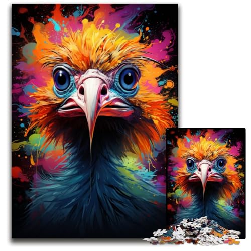 Mysteriöses Straußen-Puzzle mit 1000 Teilen für Erwachsene Holzpuzzle Denkspiel für Teenager und Familieninteraktion 1000 Teile (75 x 50 cm) von CYSEHKRBL