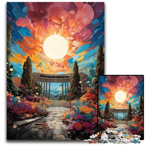 National Palace Buntes psychedelisches Puzzle mit 1000 Teilen Puzzle für Erwachsene Denksportaufgabe und Heimdekoration 1000 Teile (75 x 50 cm) von CYSEHKRBL