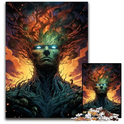 Nebula Kings farbenfrohes psychedelisches Puzzle mit 1000 Teilen Puzzle für Erwachsene Denksportaufgabe und Heimdekoration 1000 Teile (75 x 50 cm) von CYSEHKRBL