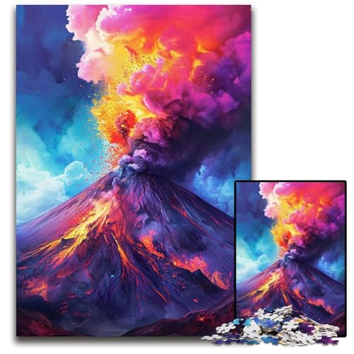 Olympus Buntes psychedelisches 1000-teiliges Puzzle unmögliches Puzzle für Erwachsene Denksportaufgabe Spiel für Erwachsene interaktive Familienaktivität 1000 Teile (38 x 26 cm) von CYSEHKRBL