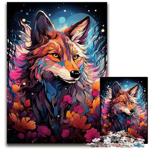 PaintingColorArtWolf Puzzles für 1000 Teile Holzpuzzles farbenfrohe Heimdekoration und interaktives Familienspiel 1000 Teile (75 x 50 cm) von CYSEHKRBL