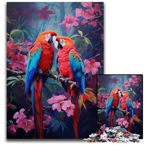 Papagei im Dschungel-Puzzle für 1000 Teile schwierige Puzzles für Erwachsene anspruchsvolles Denkspiel entspannendes Spielzeug für Teenager 1000 Teile (75 x 50 cm) von CYSEHKRBL