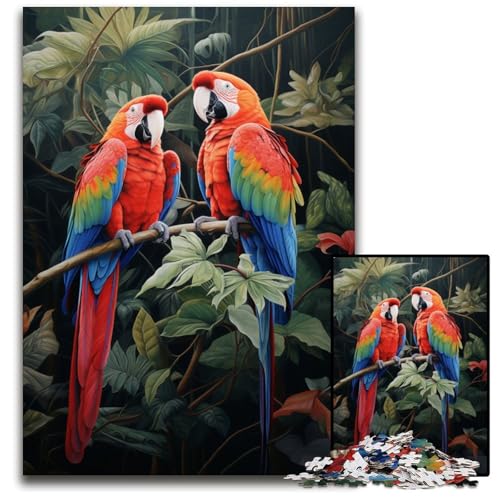 Papagei im Dschungel-Puzzle für 1000 Teile schwierige Puzzles für Erwachsene anspruchsvolles Denkspiel entspannendes Spielzeug für Teenager 1000 Teile (75 x 50 cm) von CYSEHKRBL