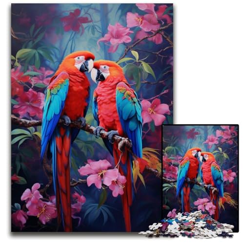 Papagei im Dschungel-Puzzle für 1000-teiliges Papierpuzzle. Bunte Heimdekoration und interaktives Familienspiel 1000 Teile (38 x 26 cm) von CYSEHKRBL