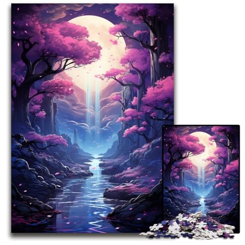 Pink Forest 1000-teiliges Puzzle-Geschenk. Schwierige Puzzles für Erwachsene. Anspruchsvolles Denkspiel für Teenager. Familienspaß. Interaktives Spiel. 1000 Teile (38 x 26 cm) von CYSEHKRBL
