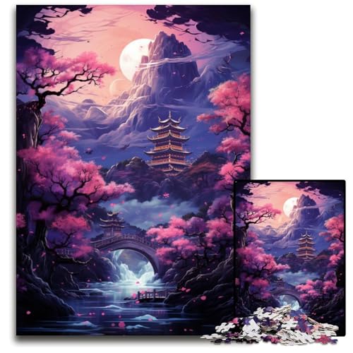 Pink Forest 1000-teiliges Puzzle schwierige Puzzles für Erwachsene Geburtstagsgeschenkidee anspruchsvolles Denkspiel 1000 Teile (38 x 26 cm) von CYSEHKRBL