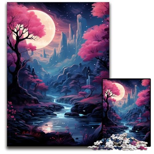 Pink Forest Puzzle 1000 Teile für Erwachsene Puzzles für Teenager und Familien Spaß zum Selbermachen Denkspiel Geschenk 1000 Teile (75 x 50 cm) von CYSEHKRBL