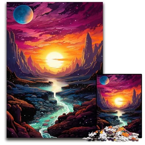 Planet Color Landscape Puzzle 1000 Teile anspruchsvolle Puzzles Muttertag Geburtstage Weihnachten 1000 Teile (75 x 50 cm) von CYSEHKRBL