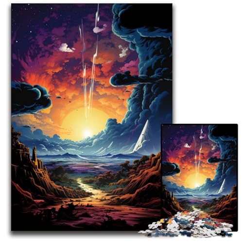 Planet Color Landscape Puzzle 1000 Teile anspruchsvolle Puzzles Muttertag Geburtstage Weihnachten 1000 Teile (75 x 50 cm) von CYSEHKRBL