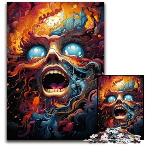 Psychedelische Kunst-Puzzles mit 1000 Teilen für Erwachsene Holzpuzzle Denkspiel für Teenager und Familieninteraktion 1000 Teile (75 x 50 cm) von CYSEHKRBL