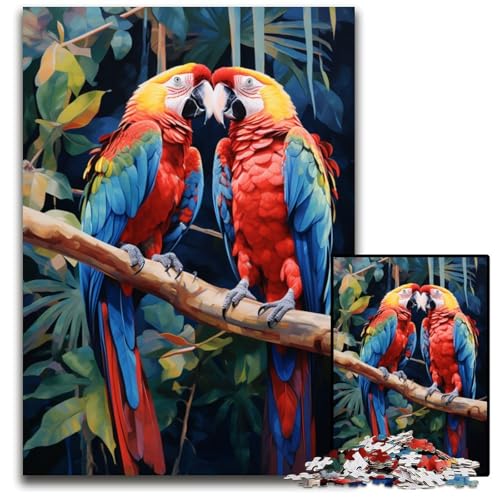Puzzle „Papagei im Dschungel“ 1000 Teile für Erwachsene Holzpuzzle perfekt für Familienfeiern Geburtstage Feiertage 1000 Teile (75 x 50 cm) von CYSEHKRBL