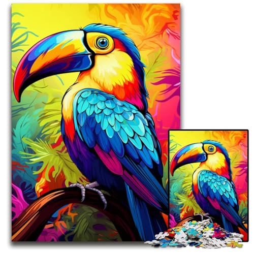 Puzzle 1000 Teile Gemälde Bunte Tukan-Puzzles Weihnachten Halloween Ostern Neujahr 1000 Teile (75 x 50 cm) von CYSEHKRBL