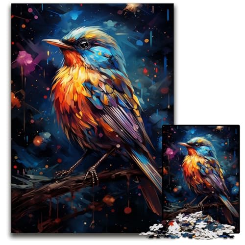 Puzzle 1000 Teile Gemälde Kunst Spatzen-Puzzle Weihnachten Halloween Ostern Neujahr 1000 Teile (38 x 26 cm) von CYSEHKRBL