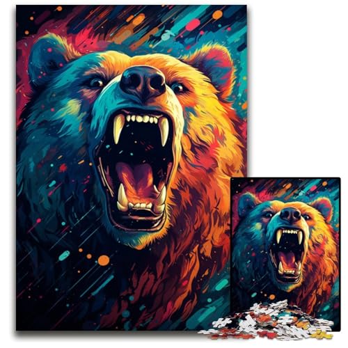 Puzzle 1000 Teile Malen Farbe Sternenhimmel Bär Puzzle Weihnachten Halloween Ostern Neujahr 1000 Teile (75 x 50 cm) von CYSEHKRBL