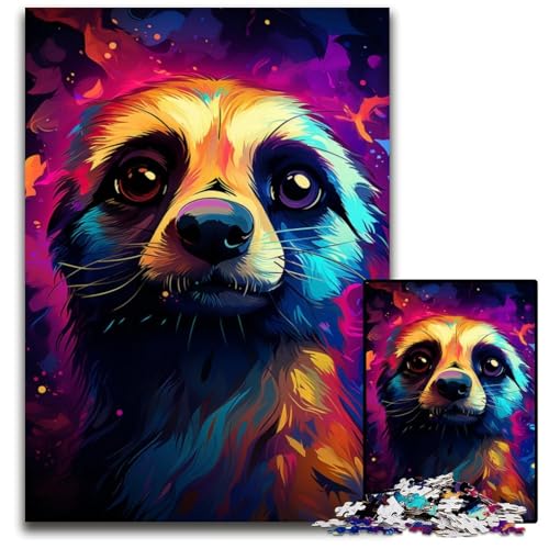 Puzzle 1000 Teile Malerei Kunst Erdmännchen anspruchsvolles Denkspiel für Teenager unterhaltsames Familienspiel interaktives Spiel 1000 Teile (38 x 26 cm) von CYSEHKRBL