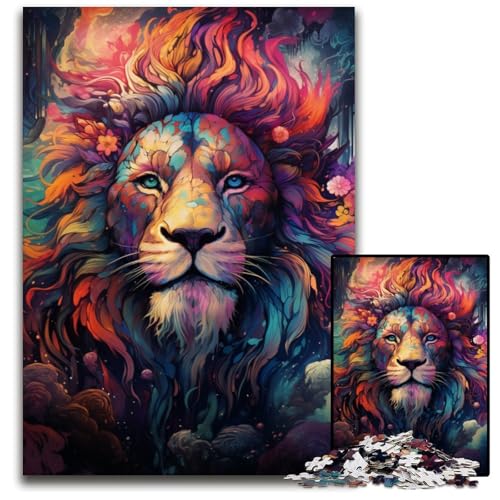 Puzzle 1000 Teile Mystisches Gemälde Löwe Puzzle anspruchsvolles Denkspiel für Teenager Familienspaß interaktives Spiel 1000 Teile (75 x 50 cm) von CYSEHKRBL