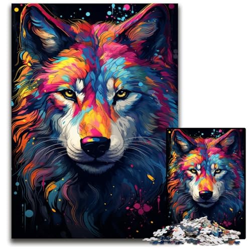 Puzzle 1000 Teile PaintingColorWolfArt Puzzles anspruchsvolles Denkspiel für Teenager unterhaltsames interaktives Spiel für die ganze Familie 1000 Teile (75 x 50 cm) von CYSEHKRBL