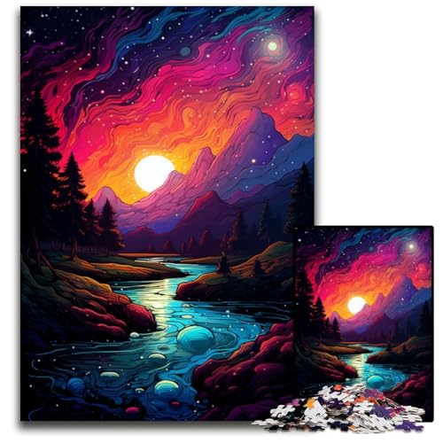 Puzzle 1000 Teile Planeten-Farblandschaft Puzzle anspruchsvolles Denkspiel für Teenager Familienspaß interaktives Spiel 1000 Teile (75 x 50 cm) von CYSEHKRBL