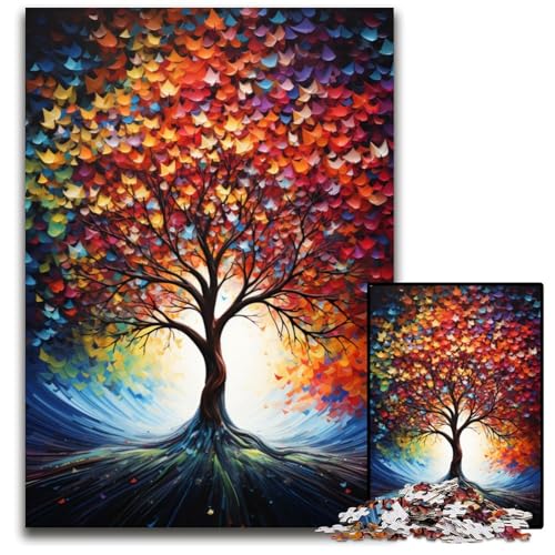 Puzzle 1000 Teile für Erwachsene Baum der Weisheit buntes Puzzle Denkspiel für Teenager 1000 Teile (75x50cm) von CYSEHKRBL
