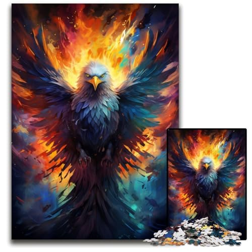 Puzzle 1000 Teile für Erwachsene Gemälde eines bunten Phönix Holzpuzzle für die Inneneinrichtung ideales Weihnachts- und Neujahrsgeschenk für Teenager 1000 PCS (75 x 50 cm) von CYSEHKRBL