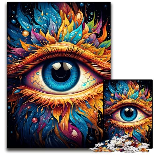 Puzzle 1000 Teile für Erwachsene Malen Augen ausmalen Holzpuzzle für Erwachsene perfekt für Familienspaß an Weihnachten Thanksgiving Geburtstagen und Ostern 1000 PCS (75 x 50 cm) von CYSEHKRBL