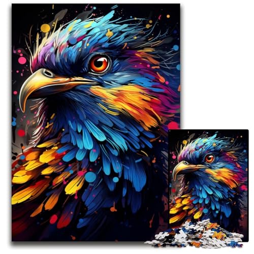 Puzzle 1000 Teile für Erwachsene Malen Farbe Vogel Holzpuzzle für Erwachsene perfekt für Familienspaß an Weihnachten Thanksgiving Geburtstagen und Ostern 1000 PCS (75 x 50 cm) von CYSEHKRBL