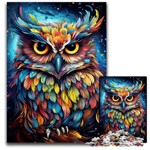 Puzzle 1000 Teile für Erwachsene Malen Farbeule Holzpuzzle für Erwachsene perfekt für Familienspaß an Weihnachten Thanksgiving Geburtstagen und Ostern 1000 PCS (75 x 50 cm) von CYSEHKRBL