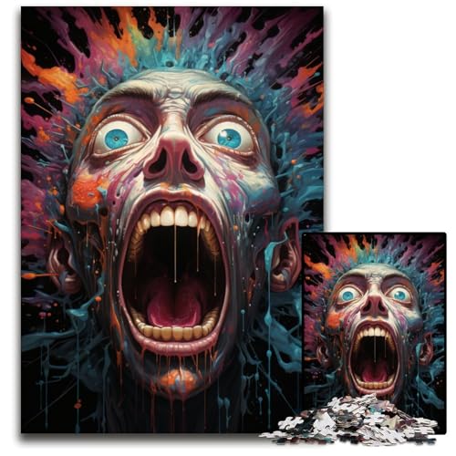 Puzzle 1000 Teile für Erwachsene Malen bunter Bösewicht unmögliche Puzzles für Erwachsene Geburtstage Feiertage am besten für Weihnachten 1000 PCS (75 x 50 cm) von CYSEHKRBL