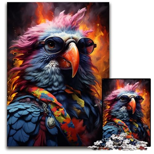 Puzzle 1000 Teile für Erwachsene Malen bunter Papagei unmögliche Puzzles für Erwachsene Geburtstage Feiertage am besten für Weihnachten 1000 PCS (75 x 50 cm) von CYSEHKRBL